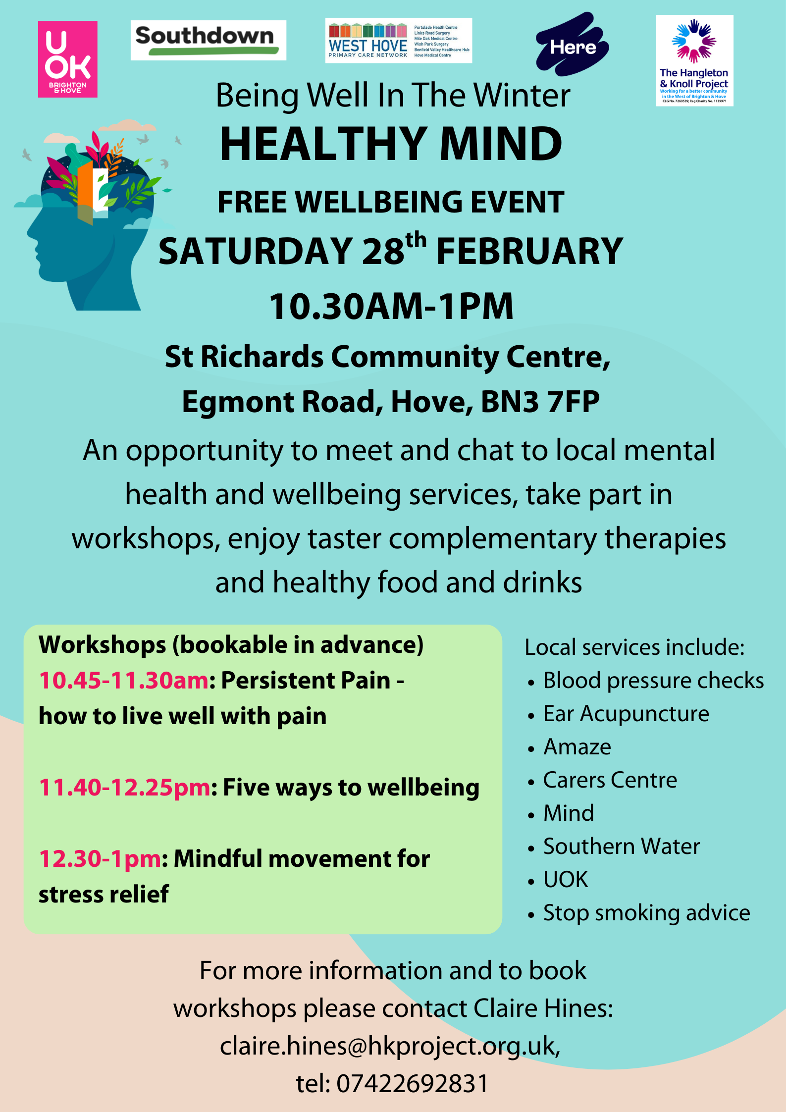 Free wellbeing event – Saturday 28th February